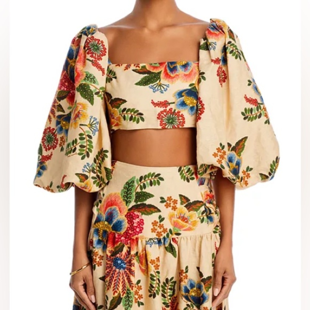 NWT Farm Rio linen floral top Small
